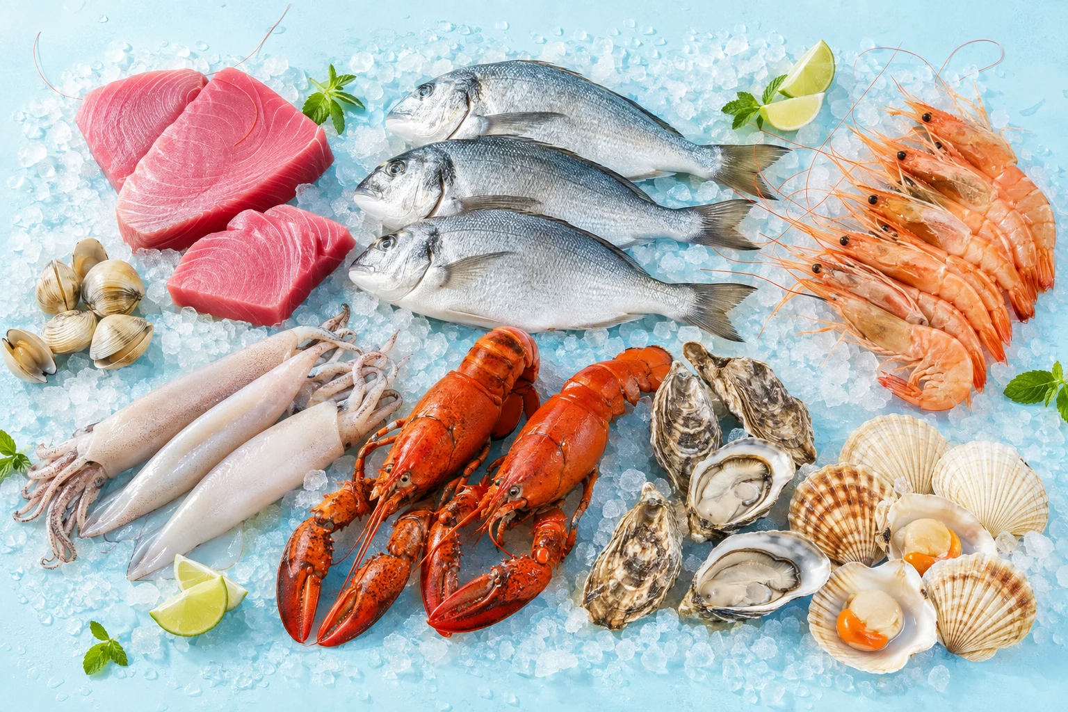 Black Tiger Prawns seafood selection